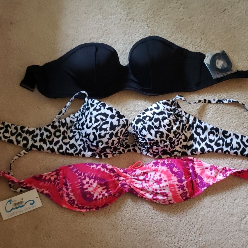 3 pc set of bikini tops.